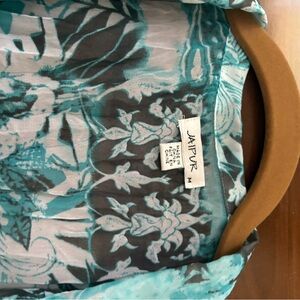 Jaipur Teal and Gray Floral Top